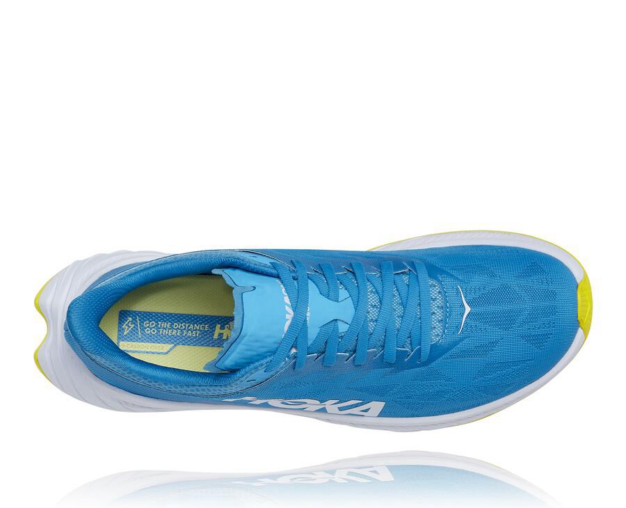 Hoka One One Running Shoes Mens Blue/White - Carbon X 2 - 69548GBPJ